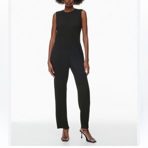 Babaton Elegant Black Pleated Romper